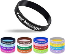 1-20PCS Custom Silicone Wristbands -Personalize Rubber Bracelets Events Gifts