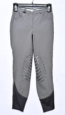 USG Womens Gray Equestrian Riding Breeches With Grip Patches Size 38