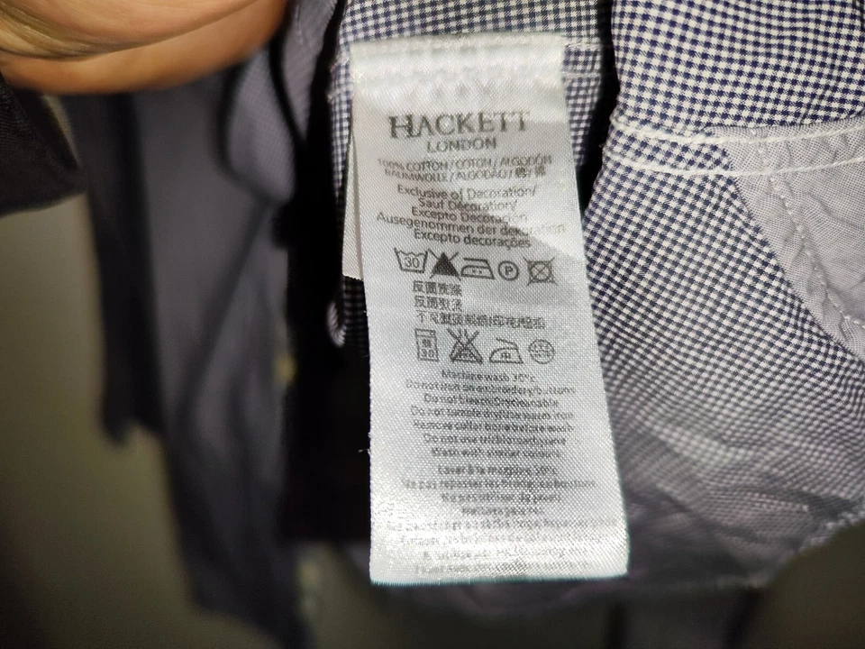 Hackett London Slim Fit para hombre camisa de algodón de manga larga mwns tal... - Imagen 4 de 4