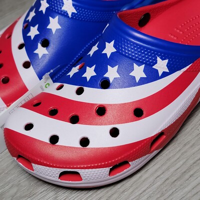 Crocs Classic Patriotic American Flag Clog Sandals Adult M10  display picture 1