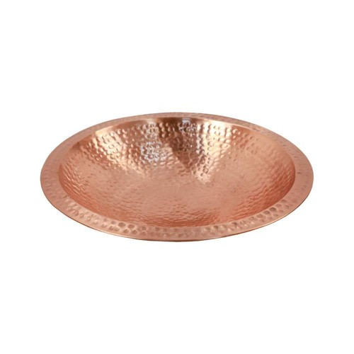 ACHLA DESIGNS Birdbath Bowl 14" Outdoor Round Satin Hammered Solid in Copper - 第 3/7 張圖片