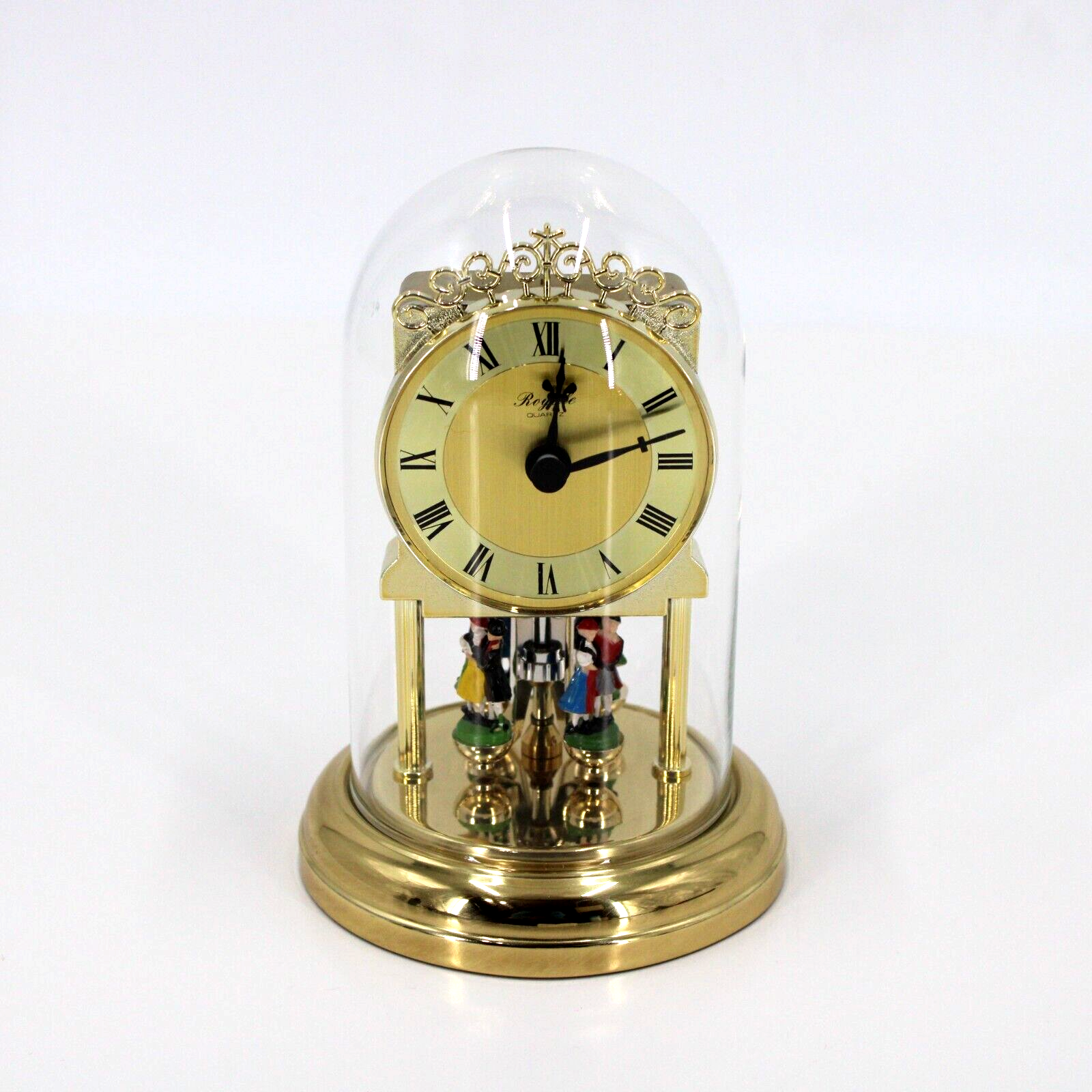 Vergissing geweer Jood Royale Quartz Glass Dome Anniversary Clock with Dancing Figures W085700675  | eBay