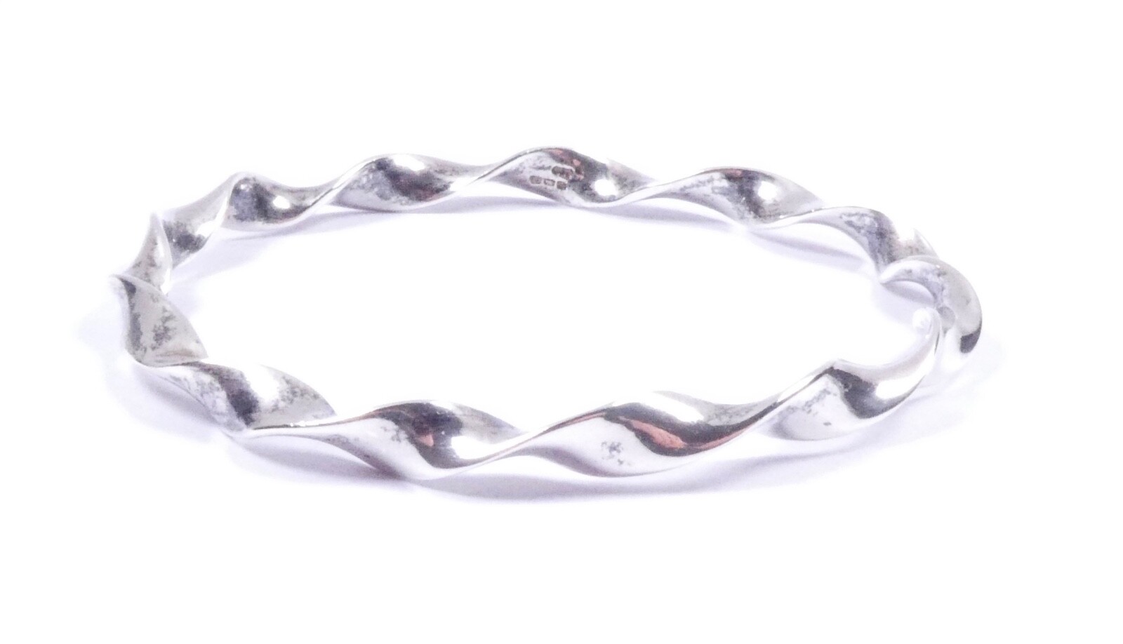 Weave Bangle Bracelet Pull On Solid 925 Sterling … - image 1