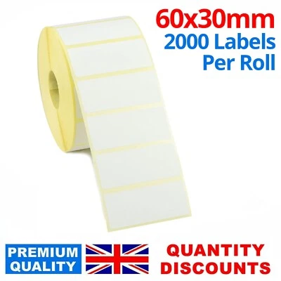 AVARTEK 60x30mm Thermal Label Address Roll Shipping Sticky Self-Adhesive (2000 Per Roll)