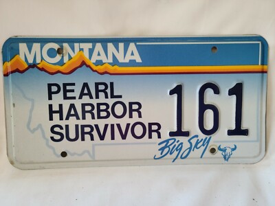 Vintage 2005 Montana Big Sky Pearl Harbor Survivor #161 License