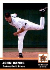 2005 Bakersfield Blaze Grandstand 4 John Danks Round Rock Texas TX Baseball Card