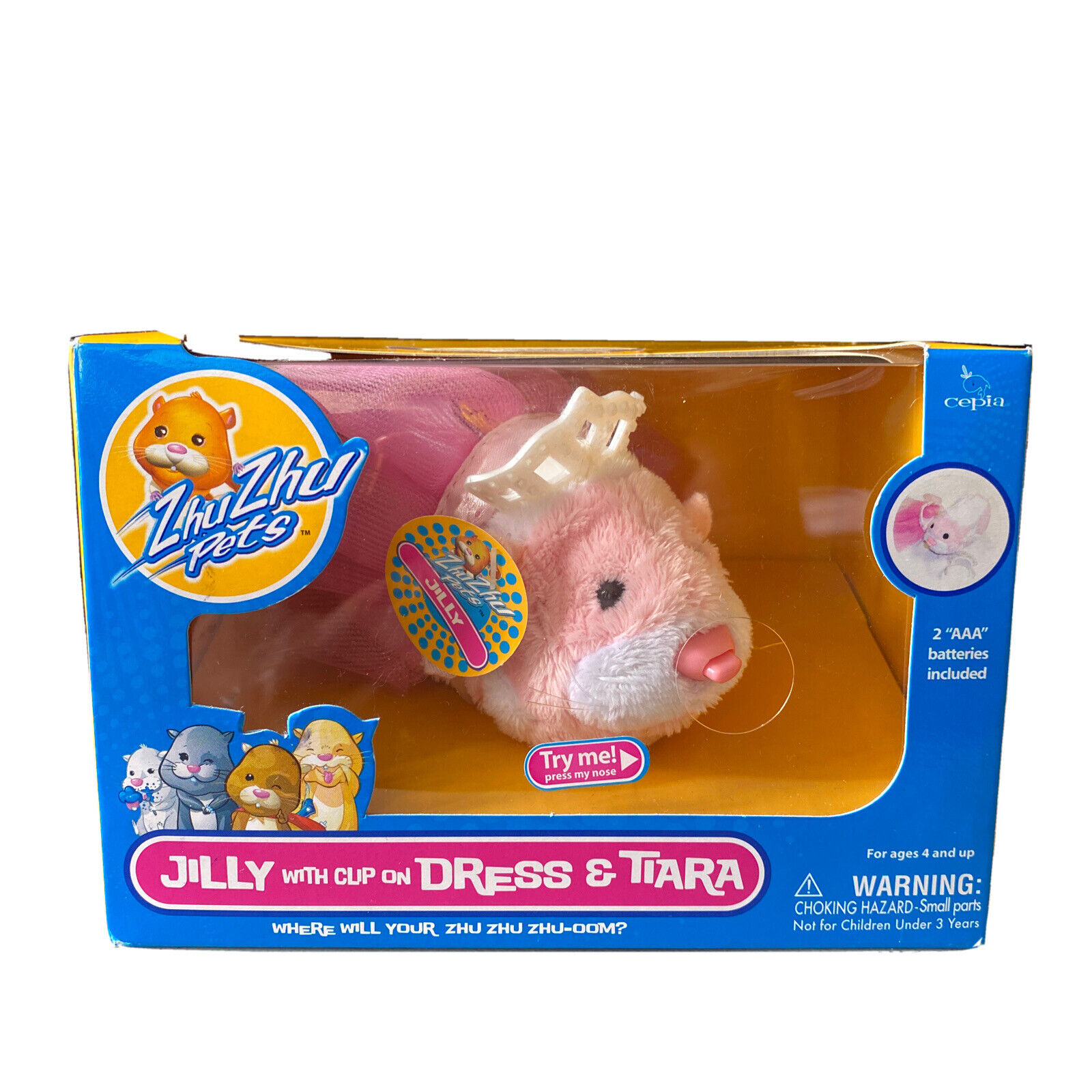 ZHU ZHU Pets Hamster JILLY Pink Dress & Tiara New In Box!