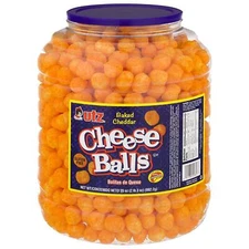 Utz Cheese Balls – 28 Ounce Barrel – Made with Real Cheese, Resealable