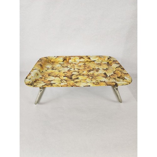 Vintage Serving TV Tray Metal Fold Legs Fall Flower Colors 70s eBay