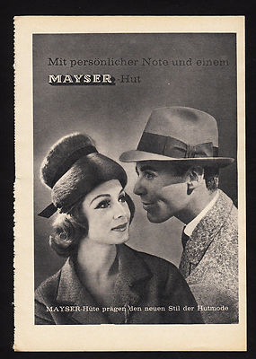 3w1806/ Alte Reklame von 1960 - MAYSER - Hutmacher seit 1800