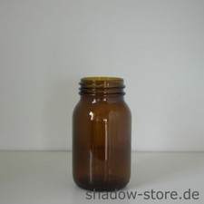 Apothekerglas, Vorratsglas, Weithalsflasche, 300 ml, GL55, braun, inkl. Deckel