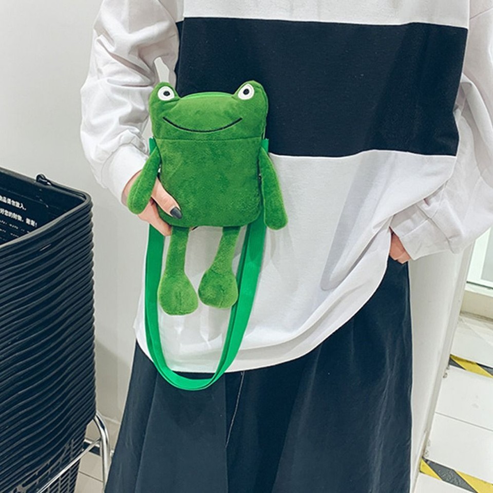 Plush Funny Phone Bag Messenger Bag Purses Shoulder Bag Frog Crossbody
