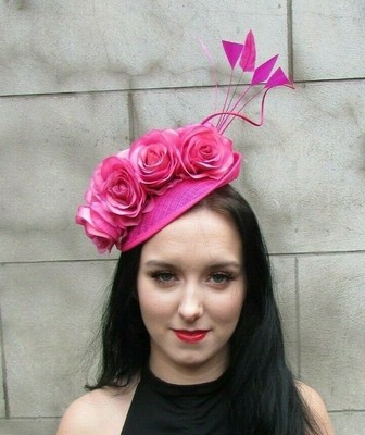 Purple Hot Pink Fuchsia Rose Sinamay 