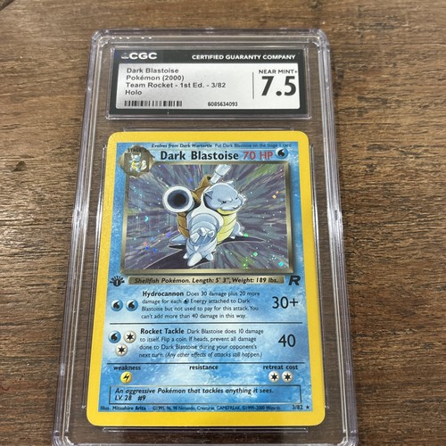 Pokémon 2000 Dark Blastoise 1st Edition Holo Team Rocket PSA 7 3/82 CGC 7.5