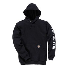 Felpa con cappuccio con logo sulla manica di Carhartt nera L