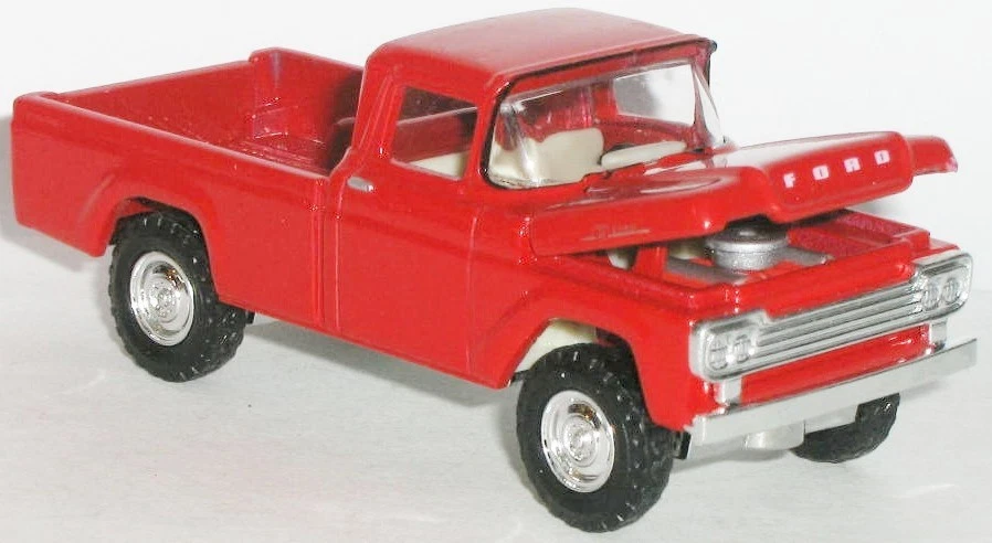 1/64 = 59 Ford F-250 1959 = capó de 3/4 toneladas y portón trasero abierto = camioneta pickup 4x4 Foto 3 de 4