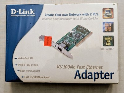 D-Link 10/100Mb Fast Ethernet Adapter DFE-530TX+ - 32 Bit PCI - In Original Box