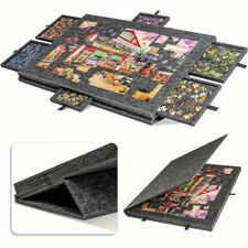 1000 Piece Tilting Puzzle Board 6 Drawers Felt Jigsaw Table with Cover