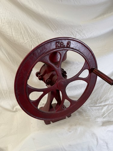 Cast Iron Grain Mill Grinder No. 2 Red Manual Painted for Grains