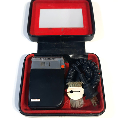 Vintage Schick 400 Flexamatic Electric Razor Shaver w Case Brush Tested WORKING
