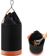 Upgraded Canvas Bucket, Flame Retardant Top Closed Tool Bucket with High Strengt