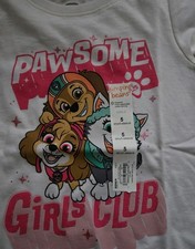 NWT Paw Patrol Girls 5 Pups T Shirt Top Skye Liberty Everest Tee Dogs Pawsome