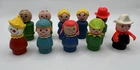 Vintage Fisher Price Little People Lot of 10 Wooden Figures Boy Girl Dog Lady