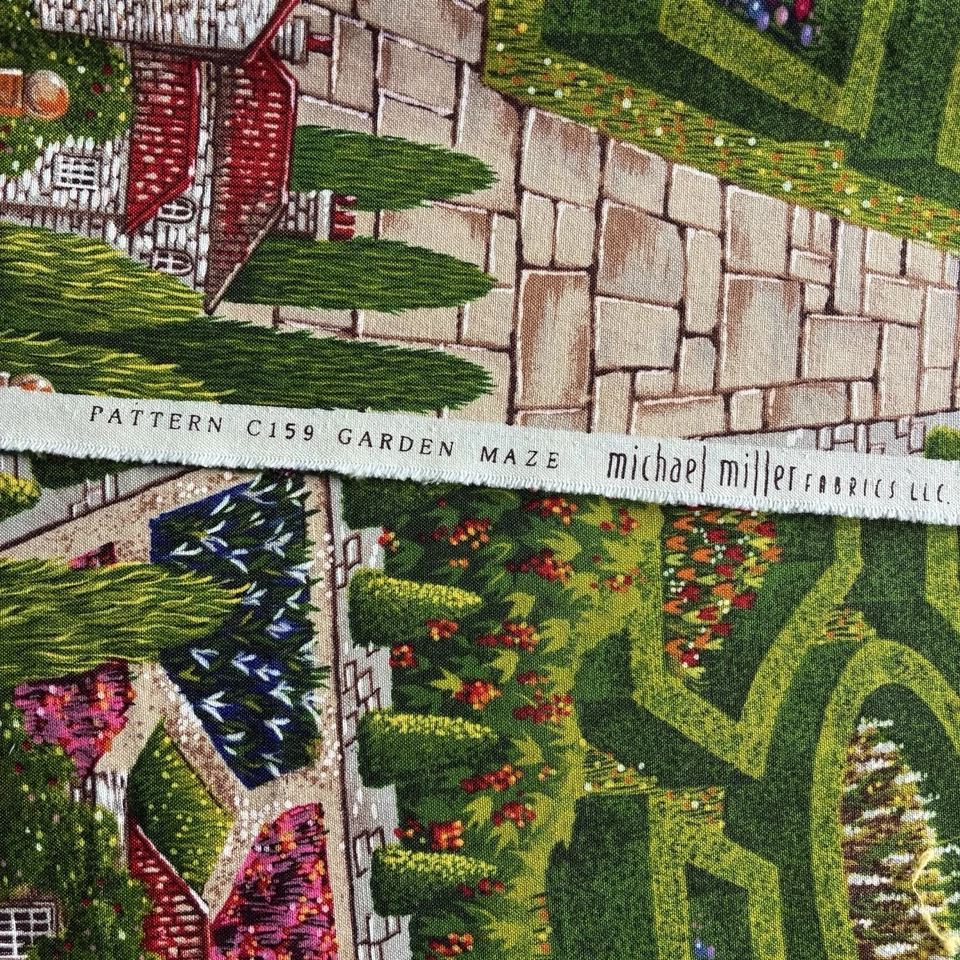 2 yds - Garden Maze Michael Miller 72x43 hedge labyrinth - Image 4 of 4