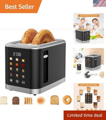 Touch screen Toaster 2 Slice Digital Timer Toasters with 6 Bread Types & 6 Sh...