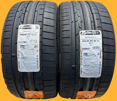 Set of TWO BRAND NEW 245/30ZR20 90Y Continental SportContact 6 Tires 2453020