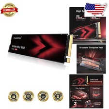 High Performance 512GB NVMe M.2 SSD Gen3x4 Heatsink 2500MB/s PC Laptop