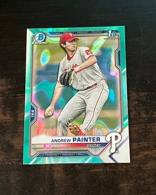 ANDREW PAINTER 2021 Bowman Draft Chrome AQUA LAVA REFRACTOR #d /199