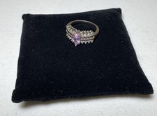 Marquise Cut Pink Sapphire Engagement Ring S925 Size 8