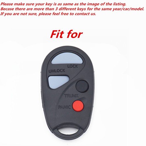 For Nissan Maxima Sentra Infiniti Black Leather 4 Buttons Key Case Fob Cover - Picture 2 of 5