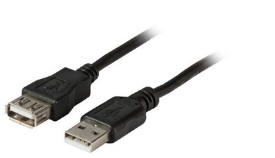 USB 2.0 Verlängerungskabel Classic USB A Stecker auf USB A Buchse schwarz | grau