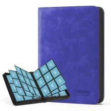 Trading Card Binder 9 Side Loading Pocket Card Album Hold Up to 540 Cards Zip...