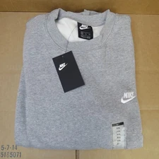 New NIKE Club Fleece Crew Neck Sweatshirt w/Tags...Gray Color (Size 2XL/XXL)