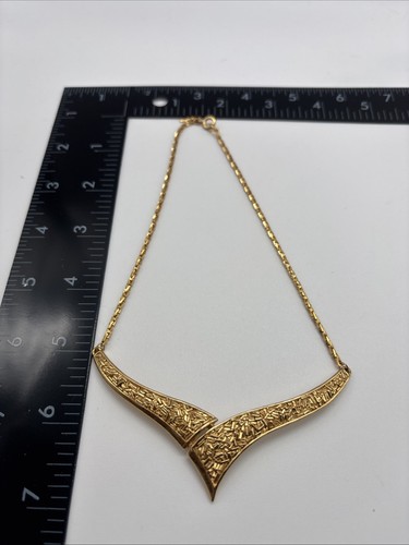 Vintage Crown Trifari Confetti Choker Collar Necklace Gold Tone