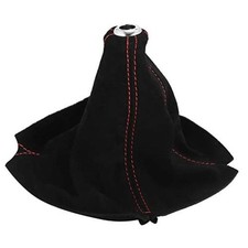 Car Shift Boot Cover Universal Gear Shift Knob Boot Dust Cover Suede Black Red