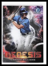 2021 Bowman Draft Genesis Refractor #GNS-14 Carson Williams #/250  Rays RC SP