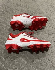 Nike Alpha Huarache Elite 4 MCS Baseball Cleats White Red FD6255-105 Men Size 12