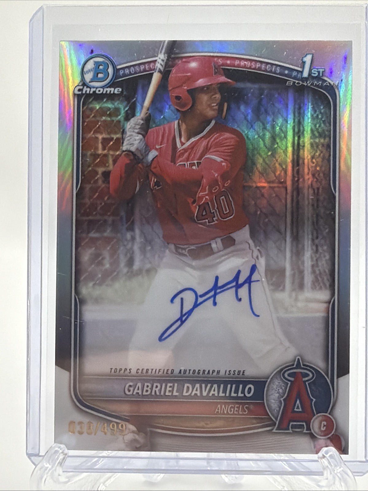 2025 Bowman Chrome Gabriel Davalillo 1st Prospect Auto Refractor /499