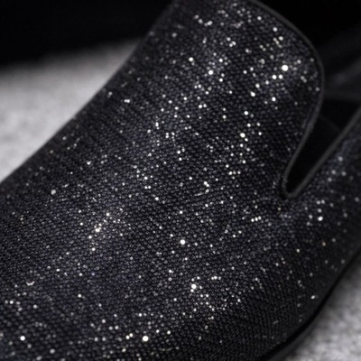 Steve Madden Black Glitter Loafers Mens 10.5M Slip-On Dress  display picture 2