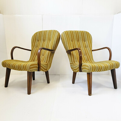 Philip Arctander Clam Chair Pair Of Danish Vintage 1940 DLG Clam