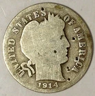 1914-D 10C Barber Dime 90% Silver 18las0916