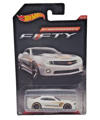 Hot Wheels Camaro Fifty 2013 Camaro White Gold/Black Stripe #6/8 DWC90 New