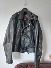 Bikers Gear Australia Womens Black Leather Biker Jacket Size 42/uk 12