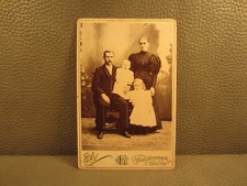 Victorian Antique Cabinet Card Photo of Family, Mother, Father, Two Daughters