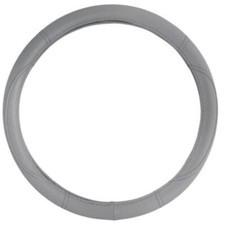 Soft Leather Grip Ergonomic Steering Wheel Cover Gray Universal Fit 14.5-15.5