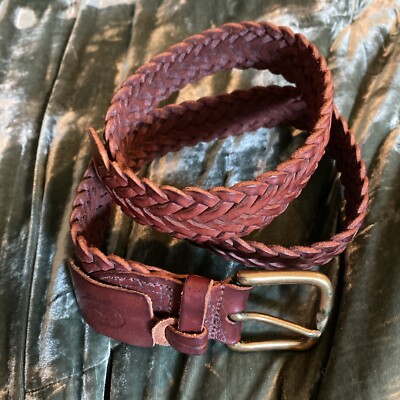 brown braided belt
